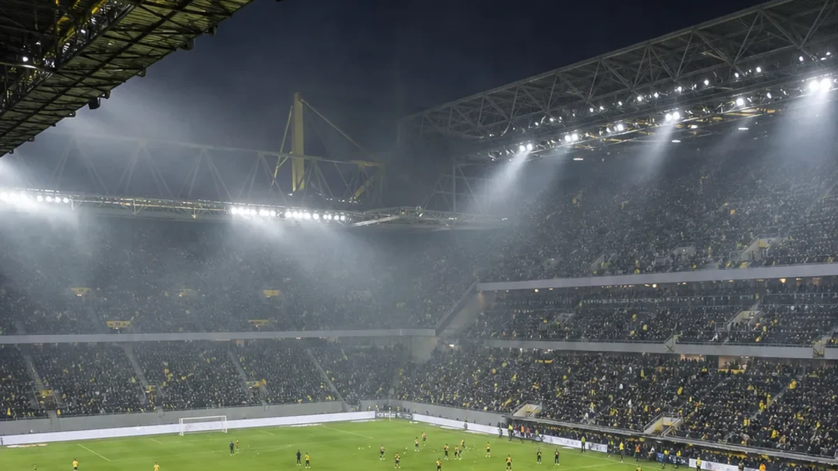 Ottelupäivä saksalaisella jalkapallostadionilla